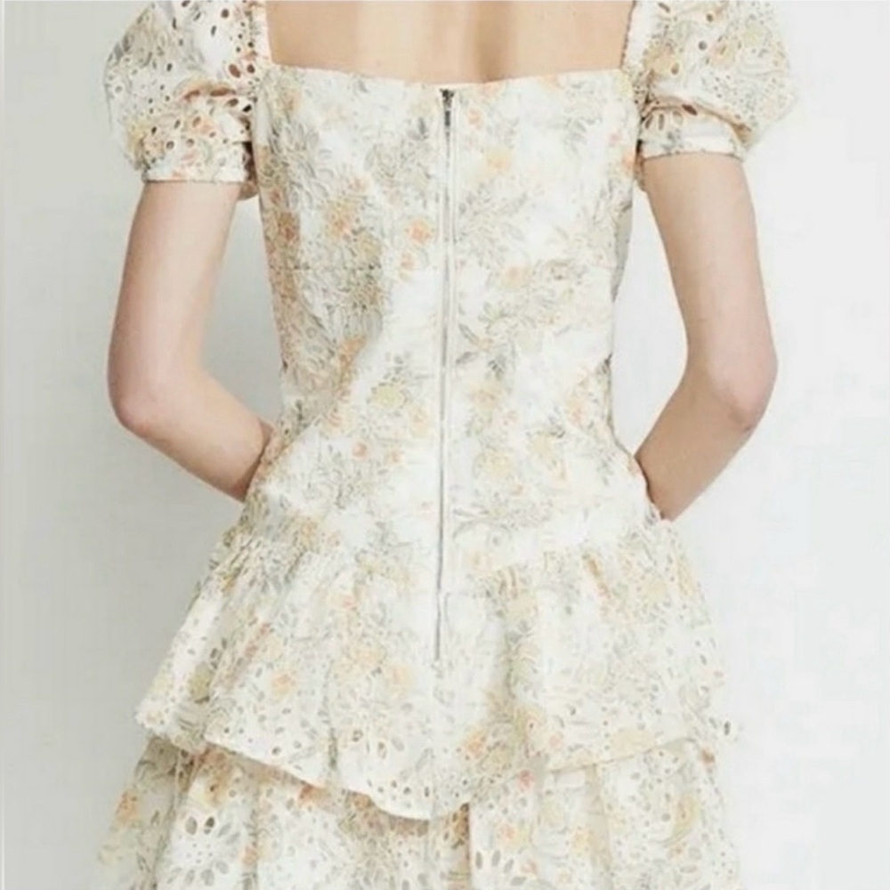 NWT Women’s Bardot Broderie Mini Whimsical Fairy Eyelet Cream Orange Dress 12. - Picture 2 of 9